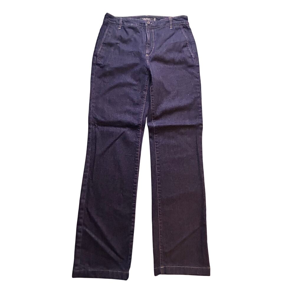 Lauren Ralph Lauren Dark Denim Classic Women Size 4 Straight Fit